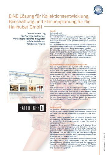 Projektbeschreibung Hallhuber - W+P Solutions