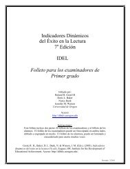 Indicadores Dinámicos del Éxito en la Lectura 7 Edición ... - Dibels