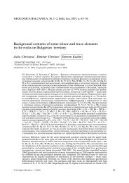 Background contents of some minor and trace elements in the rocks ...