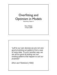 Overfitting and Optimism in Models - SF Coordinating Center Study ...