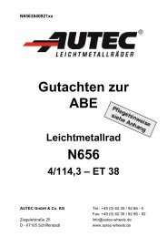 Gutachten zur ABE N656 - AUTEC GmbH & Co. KG