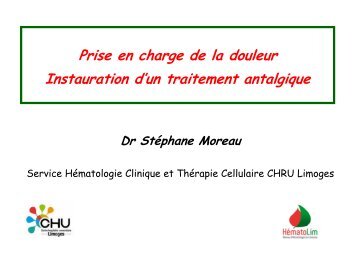La douleur aujourd'hui - Faculté de Médecine de Limoges