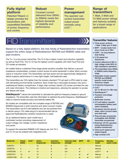 Radiodetection RD8000 Brochure
