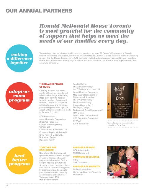 Annual Review - Ronald McDonald House Toronto