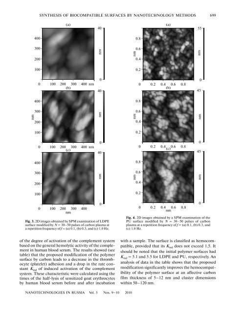 Synthesis of biocompatible surfaces by nanotechnology methods