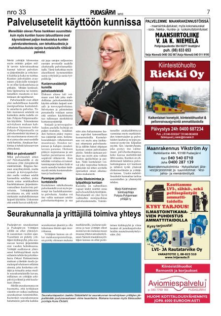 pudasjarvilehti-33_v.. - PudasjÃ¤rvi-lehti ja VKK-Media Oy