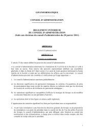 rÃ¨glement intÃ©rieur du conseil d'administration - GFI Informatique