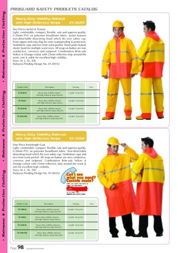 PROGUARD SAFETY PRODUCTS CATALOG