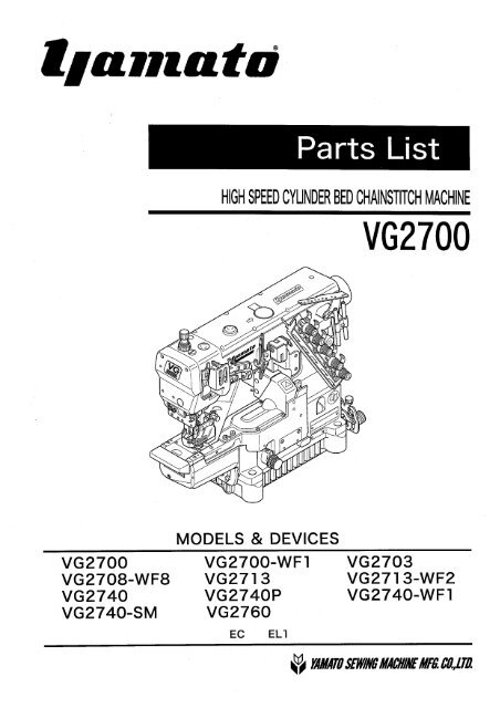 Parts book for Yamato VG2700