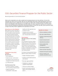 Citi's Securities Finance Program for the Public Sector - Citibank