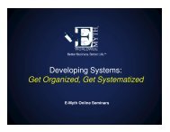 Developing Systems: Get Organized, Get Systematized