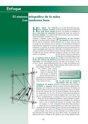 El sistema telegrÃ¡fico de la selva: Los tambores bora - Sil.org