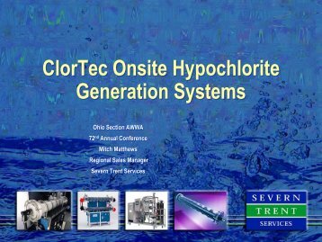 ClorTec Onsite Hypochlorite Generation Systems - Ohiowater.org