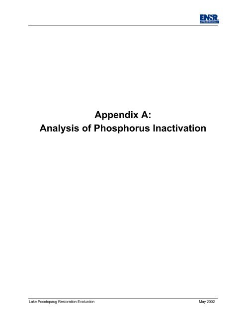 Lake Pocotopaug Lake and Watershed Restoration Evaluation ...