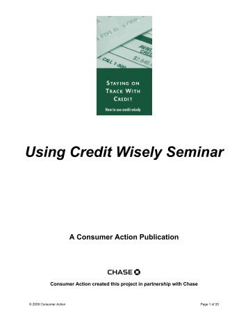 Using Credit Wisely Seminar - Consumer Action