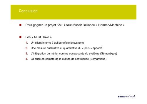 Les facteurs clÃ©s de succÃ¨s du Knowledge Management - G9+