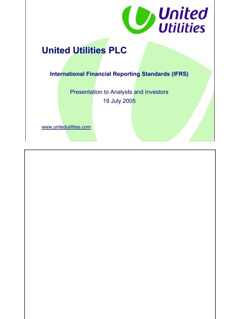IFRS presentation to analysts and investors - About United Utilities
