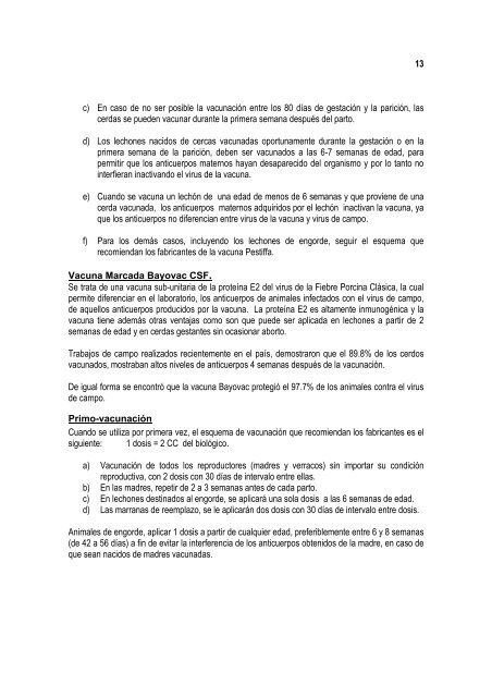 Programa de Control y ErradicaciÃ³n de la Fiebre Porcina ... - Caribvet