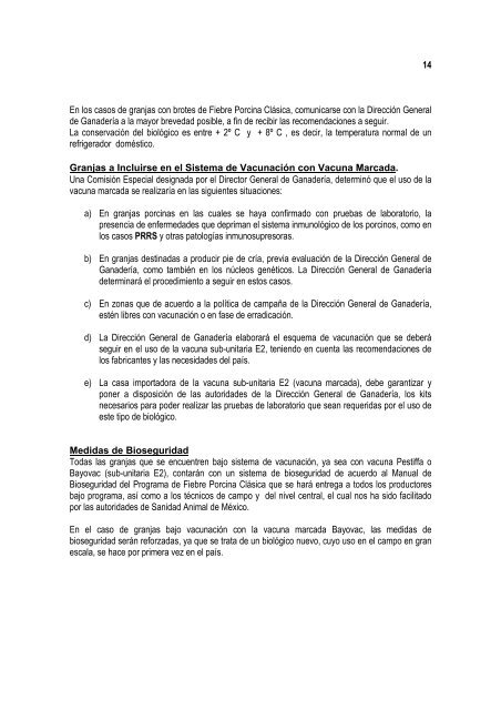 Programa de Control y ErradicaciÃ³n de la Fiebre Porcina ... - Caribvet