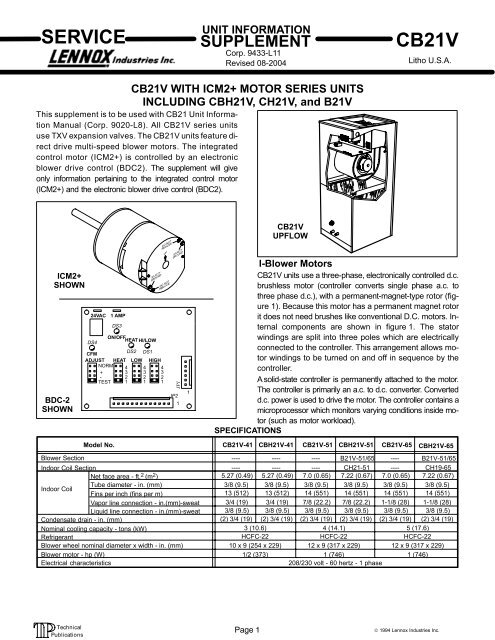 CB21V Series - HVAC Repair Parts