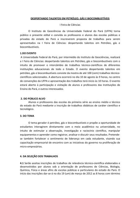 edital final 2012 - ascom - Universidade Federal do ParÃ¡
