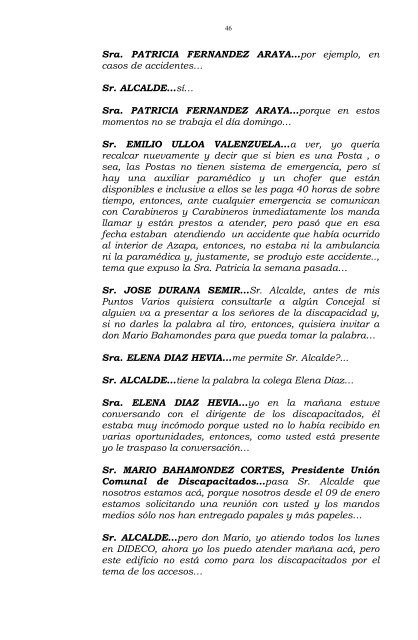 REPUBLICA DE CHILE I. MUNICIPALIDAD DE ARICA SecretarÃ­a ...