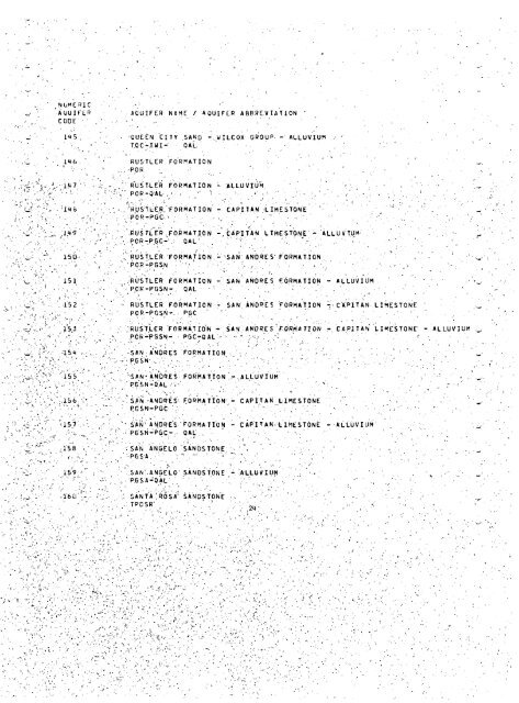 water level measurement pertinent well data coding procedure manual