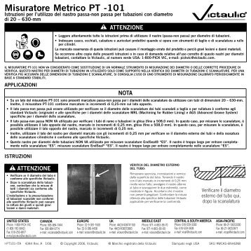 Misuratore Metrico PT -101 - Victaulic