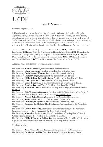 Accra III Agreement Posted on August 1, 2004 1. Upon ... - UCDP