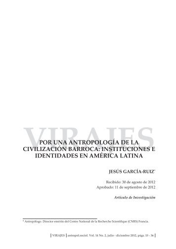 por una antropología de la civilización barroca - Virajes