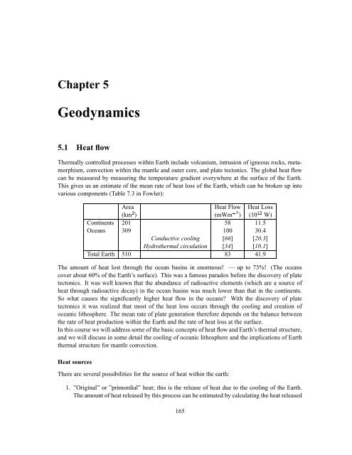 Chapter 5 Geodynamics - MIT