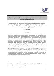 Regulatory excess: The role of regulatory impact assessment and ...