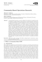 Community-Based Operations Research - Humanitarian Logistics