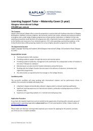 Learning Support Tutor â Maternity Cover (1 year) - Kaplan ...