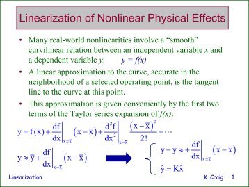 Linearization of Nonlinear Physical Effects - Mechatronics