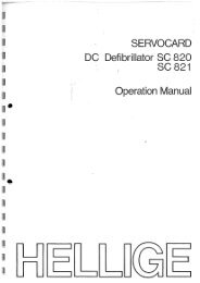 HELLIGE Servocard 820 Defibrillator Operaters Manual - internetMED