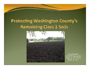 Protecting Washington County's Remaining Class I ... - Save Helvetia!