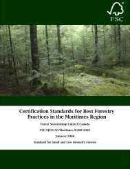 Certification Standards for Best Forestry Practices in the Maritimes ...