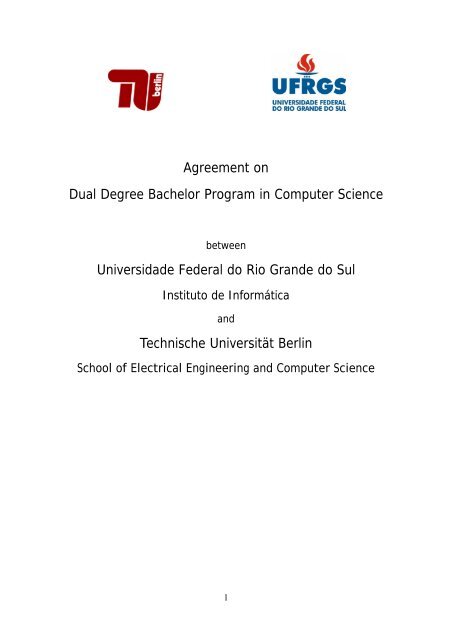 Agreement on Dual Degree Bachelor Program in ... - TU Berlin