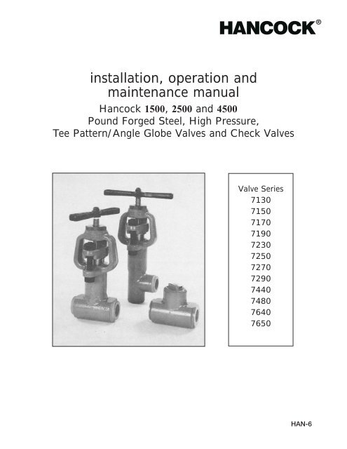 Hancock 1500, 2500 and 4500 Pound Forged ... - Industrial Controls