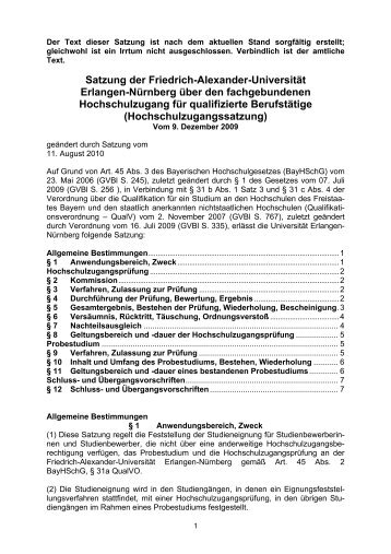 Satzung der Friedrich-Alexander-Universität Erlangen-Nürnberg ...