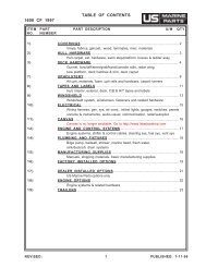 TABLE OF CONTENTS 1600 CF 1997 - Bayliner Parts