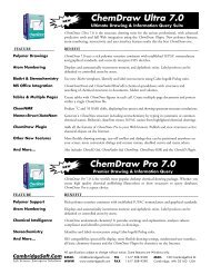 ChemDraw Ultra 7.0 ChemDraw Pro 7.0 - CambridgeSoft