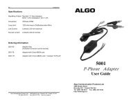 P-Phone Adapter User Guide - Algo Communication Products