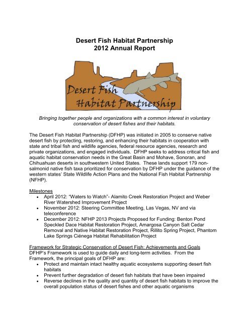 Desert Fish Habitat Partnership 2012 Annual Report - National Fish ...