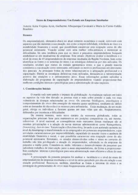 Stress de empreendedores