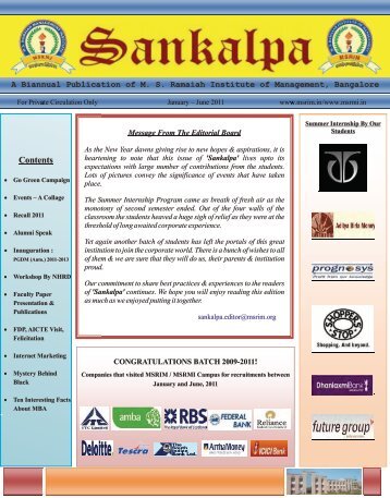 Sankalpa New - MS Ramaiah Institute of Management