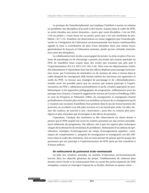 L'Ã©ducation relative Ã  l'environnement au SÃ©nÃ©gal - acelf