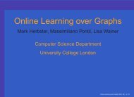 Online Learning over Graphs - UCL Department of Computer Science