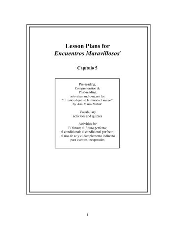 Lesson Plans for Encuentros Maravillosos1 - Bravisimo.net
